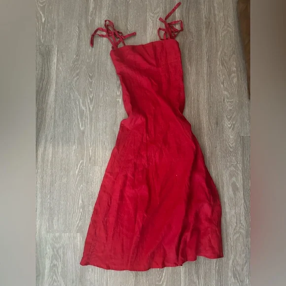 Reformation Red Linen Maxi Dress - Picture 4 of 7